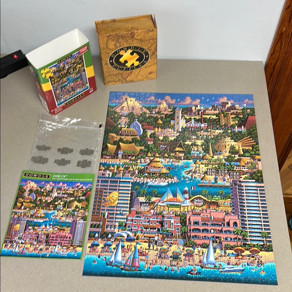 Vibrant Mediterranean Harbor Puzzle of Cancun 1,000 pieces. Just add tickets.